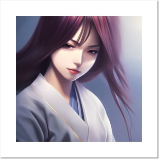 Beaux Animes Art...Anime Girl with a Japanese uniform illustration Design Posters and Art